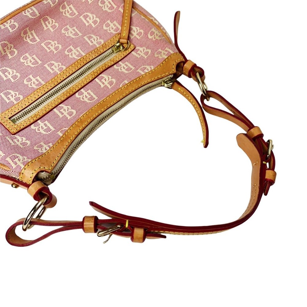 Dooney & Bourke Y2K Vintage Canvas Leather Trim Pink Monogram Bag Adjustable - Picture 2 of 12